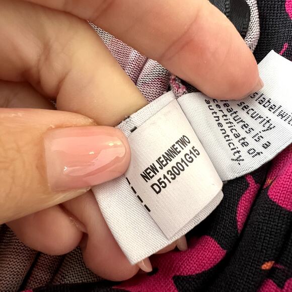 DVF Diane von Furstenberg Jeanne Silk Jersey Wrap Mini Dress Pink Floral 6 - Picture 7 of 10